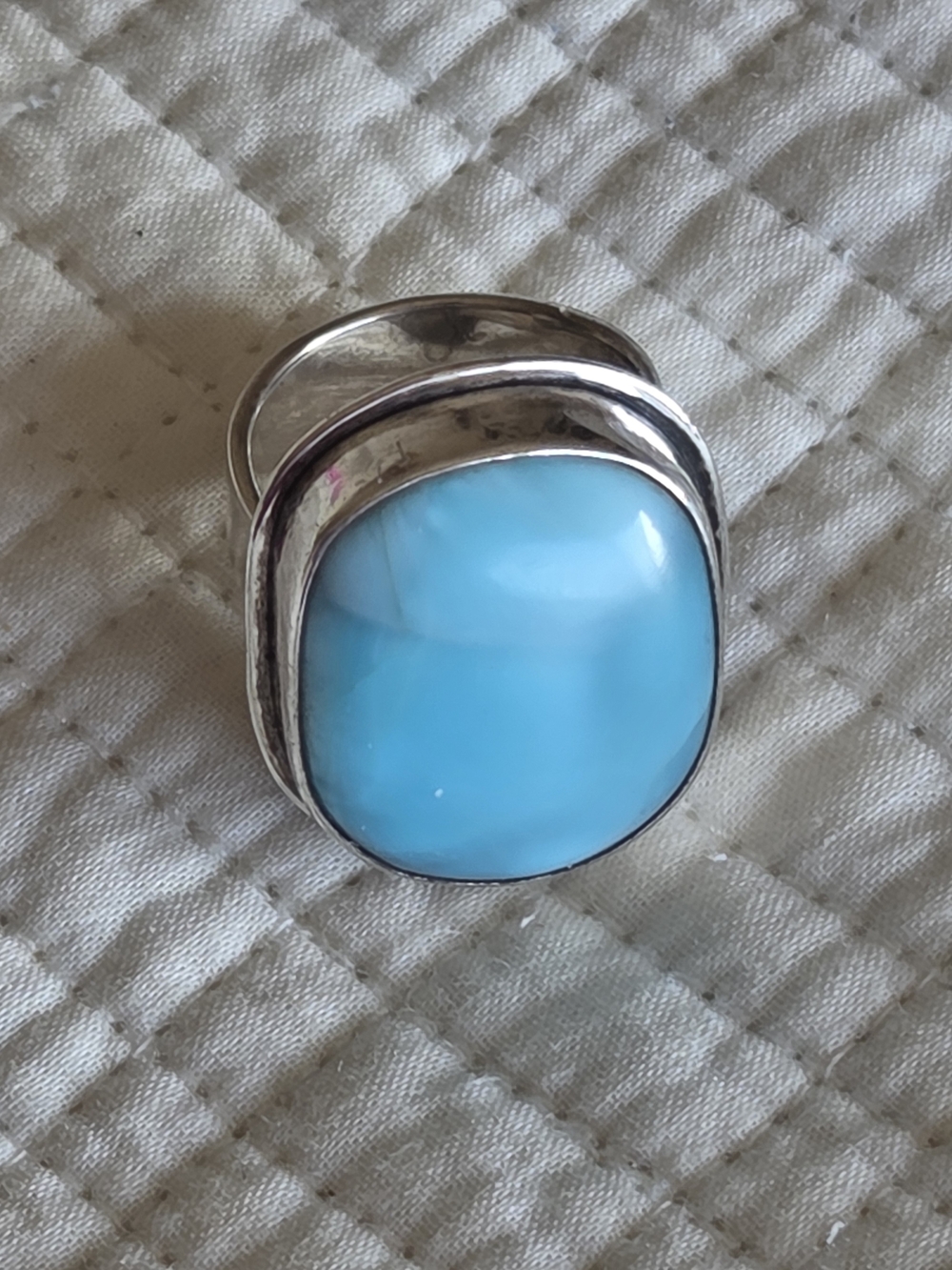 Sterling Silver & Larimar Ring